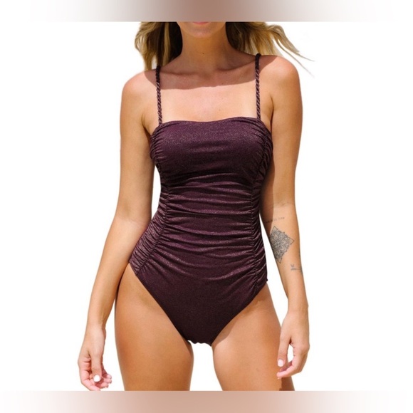 Cupshe Other - Cupshe Shimmer Ruched One-Piece Swimsuit